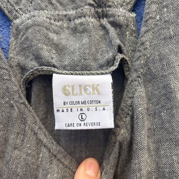 click by color me cotton gray linen apron maxi dress - Picture 3 of 8